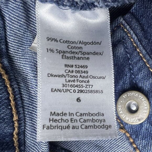 SOFIA JEANS BY SOFIA VERGARA Lila Shorts Mid Rise Distressed Denim Jeans Blue 6 - Picture 6 of 7